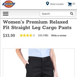Women’s Dickies black cargo pants size 8 tall